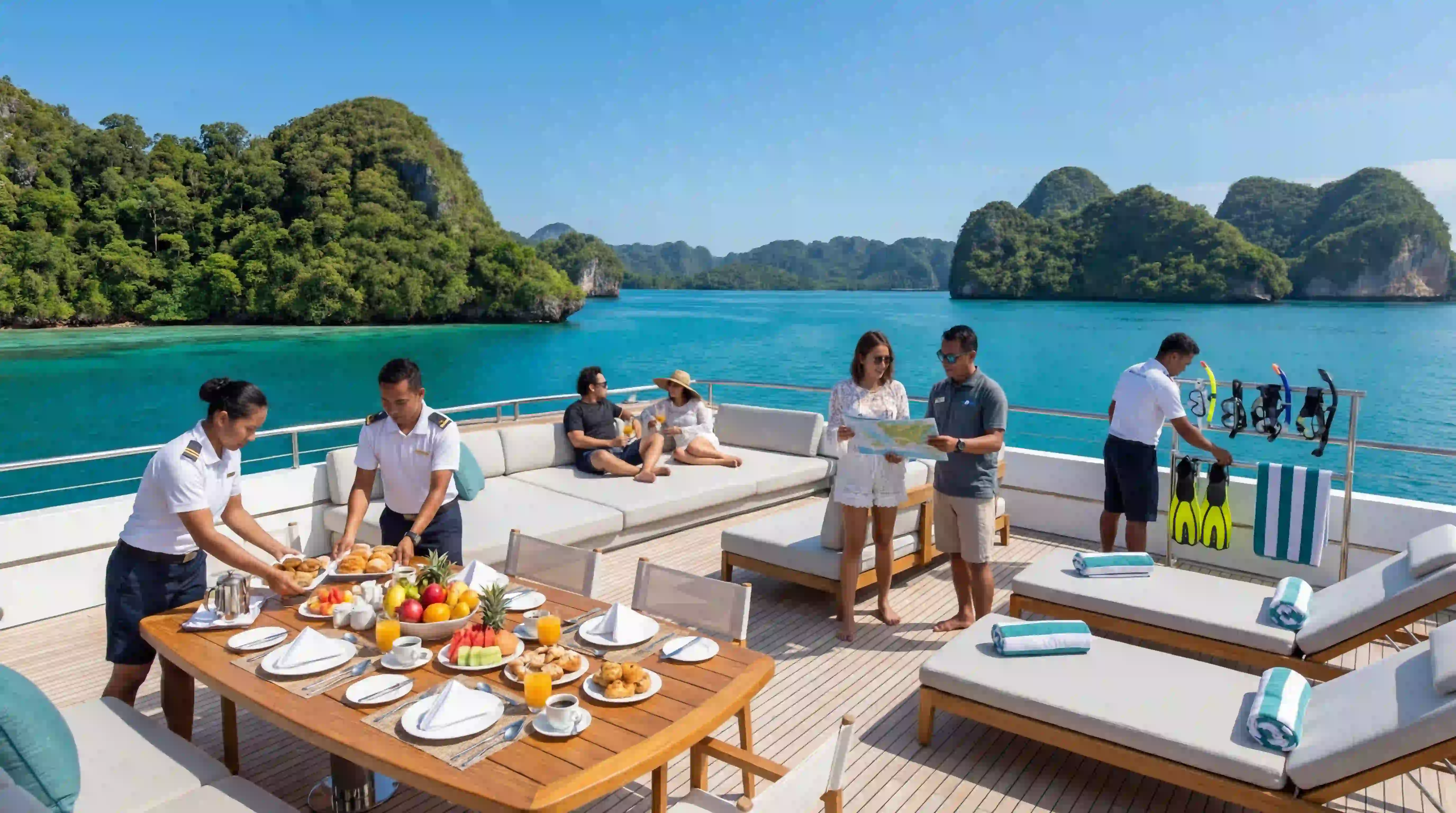 Dinning in Raja Ampat Yacht